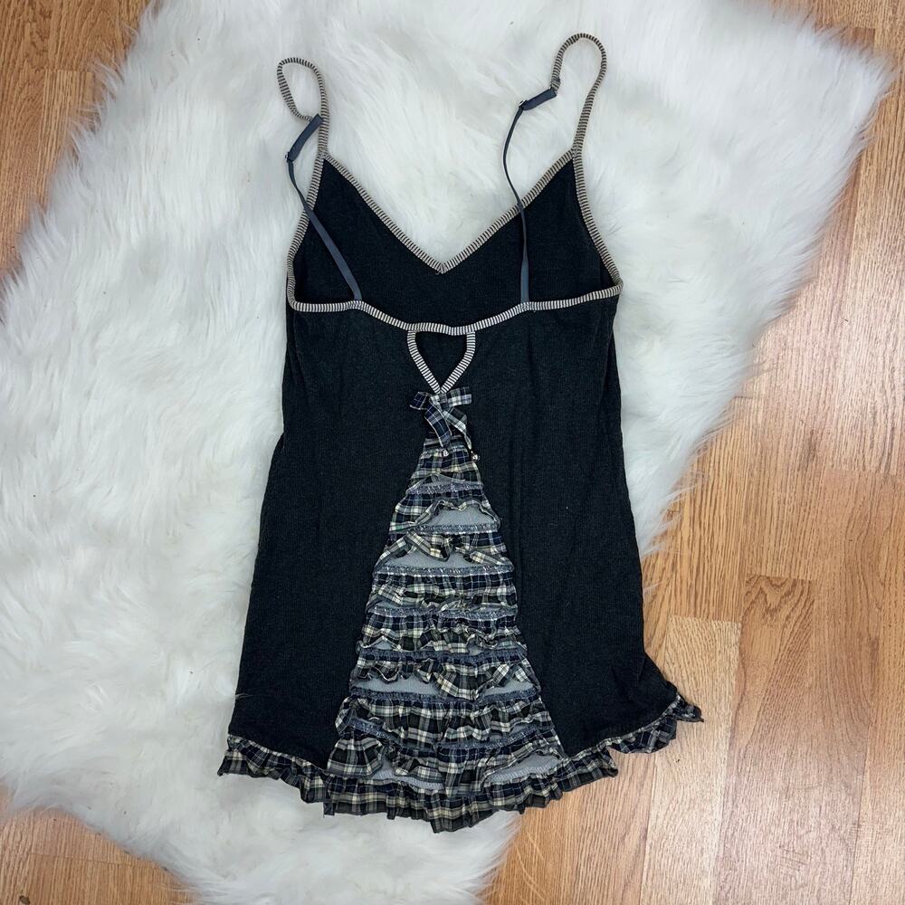 Vintage Y2K Victoria’s Secret Plaid Ruffle Knit Slip Dress